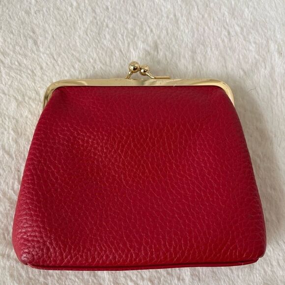 Dooney & Bourke Red Leather Kiss-Lock Coin Purse, Excellent Condition - Picture 3 of 7